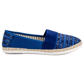 Kayla Glänzende Espadrilles blau