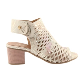 Sandalen mit Badura 4723 Obermaterial braun gelb rosa