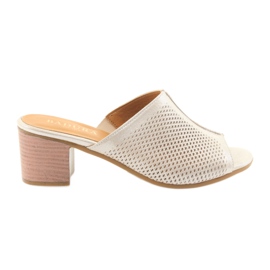 Badura 5311 goldene Damenpantoffeln gelb mehrfarbig