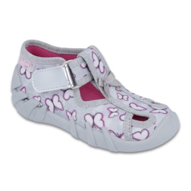 Befado Kinderschuhe 190P087 lila grau