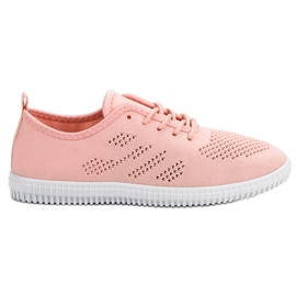 SHELOVET Textile Schnürschuhe rosa