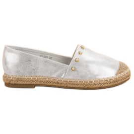 SHELOVET Silberne Espadrilles grau