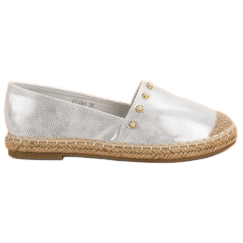 SHELOVET Silberne Espadrilles grau