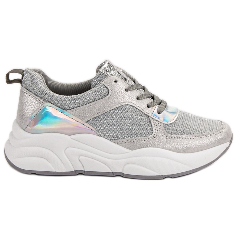 Ideal Shoes Silberne Sportschuhe grau