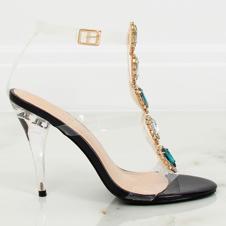 Schwarze Sandalen auf einem hohen Absatz KSL701 Black