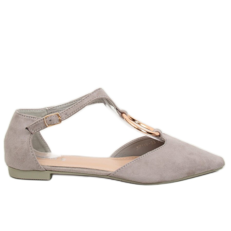 Graue offene Ballerinas JN7119 L. GRAU