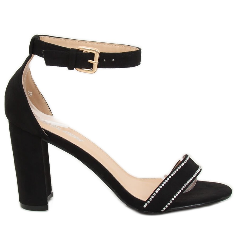 Schwarze Sandalen am Pfosten A8020 Schwarz