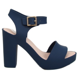 Hochhackige Sandalen Meliski KM202 Marineblau