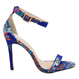 Orientalische marineblaue Sandalen KSL708 Blau mehrfarbig