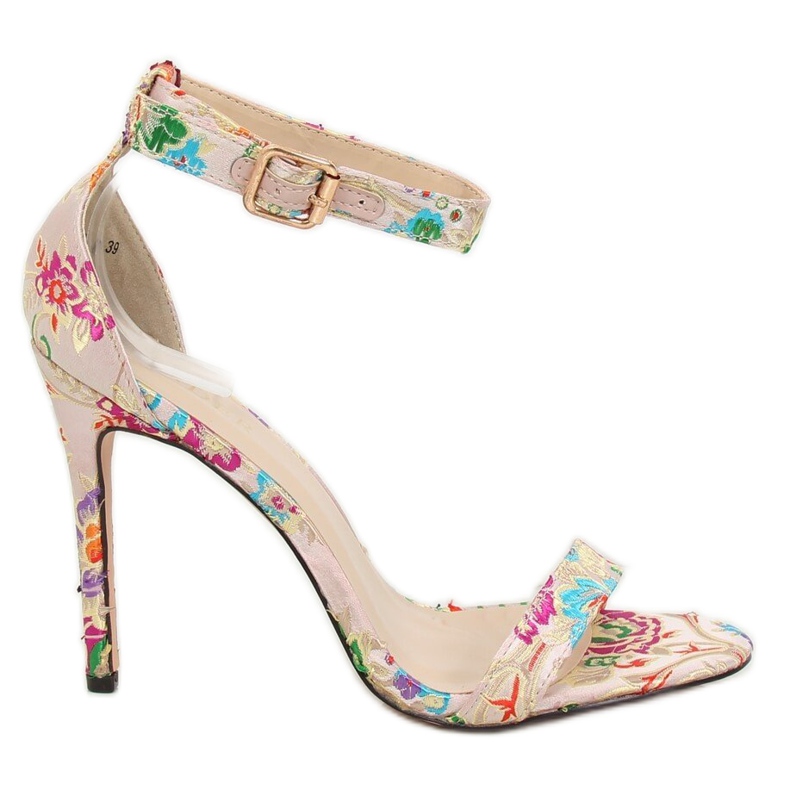 Orientalische beige Sandalen KSL708 Beige braun mehrfarbig