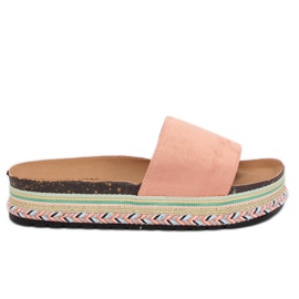 Rosa LS-117 Rosa Hausschuhe mit hohen Sohlen