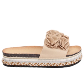 Beige Hausschuhe für Damen S61 Beige