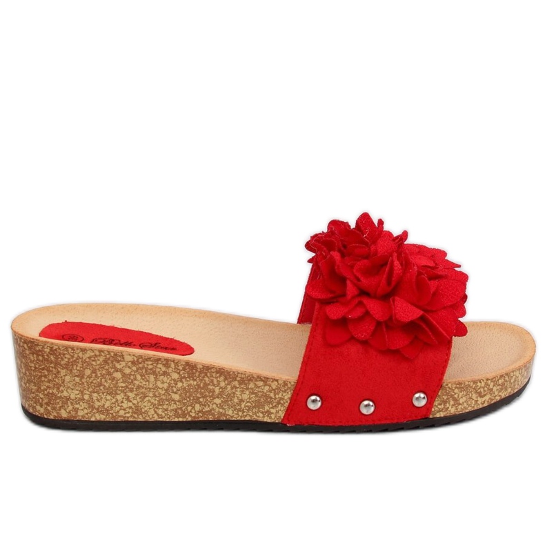 Rot S63 Rote Flip-Flops mit Blumen