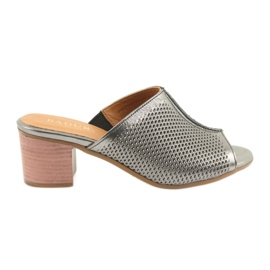 Badura Openwork -Lederkappen von Frauen 5311 Silber grau