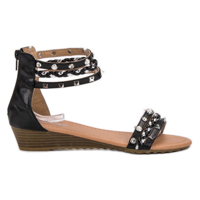 SHELOVET Rock Sandalen schwarz