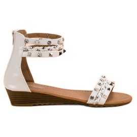 SHELOVET Rock Sandalen weiß