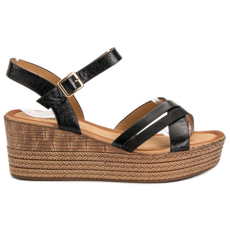 Seastar Leichte Sandalen auf Keilabsatz schwarz