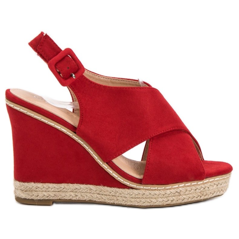 Anesia Paris Keilsandalen aus Wildleder rot