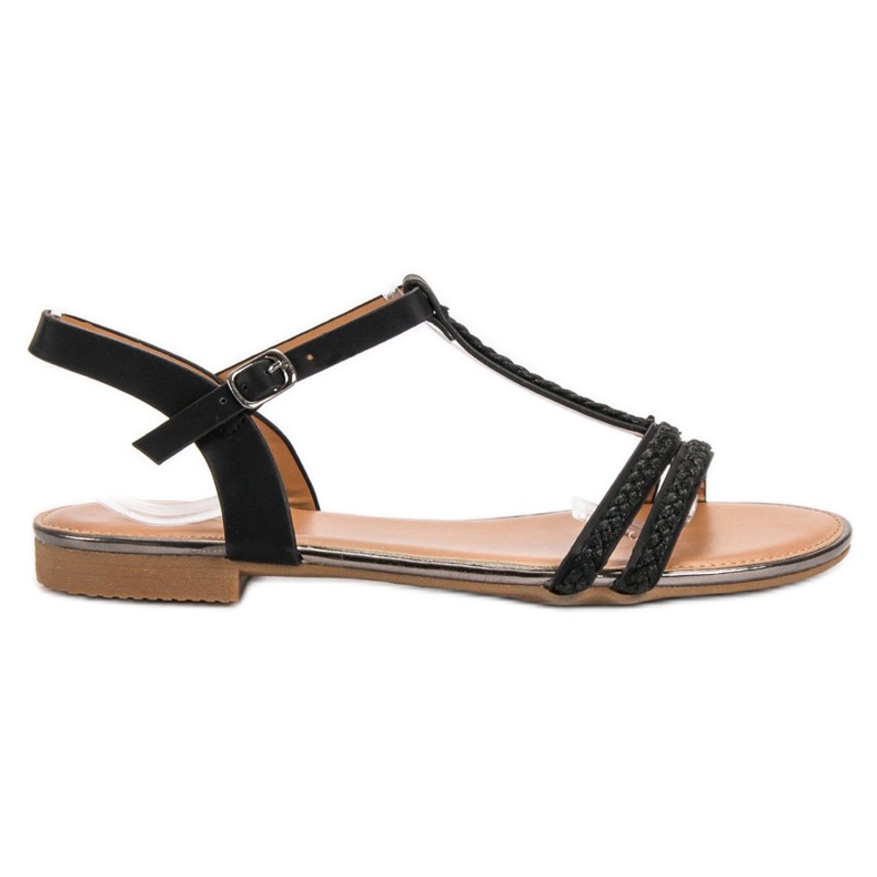 Small Swan Flache Sandalen schwarz