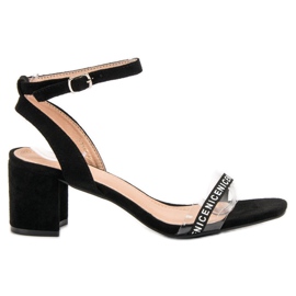 Ideal Shoes Stylische Wildledersandalen schwarz