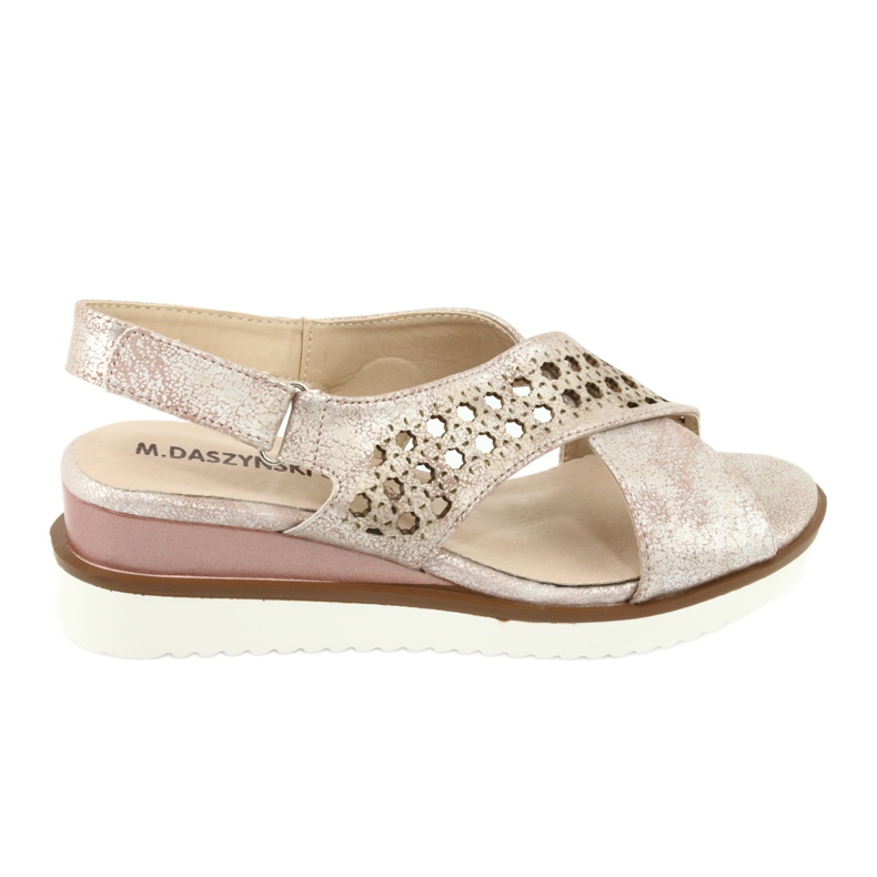 M.Daszyński Sandalen in Metallic-Rosa Daszyński 1838 grau