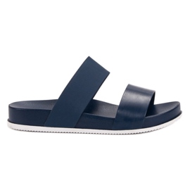 SHELOVET Bequeme marineblaue Hausschuhe