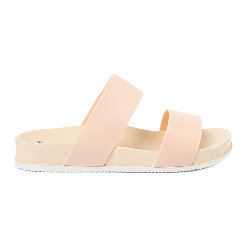 SHELOVET Bequeme beige Hausschuhe