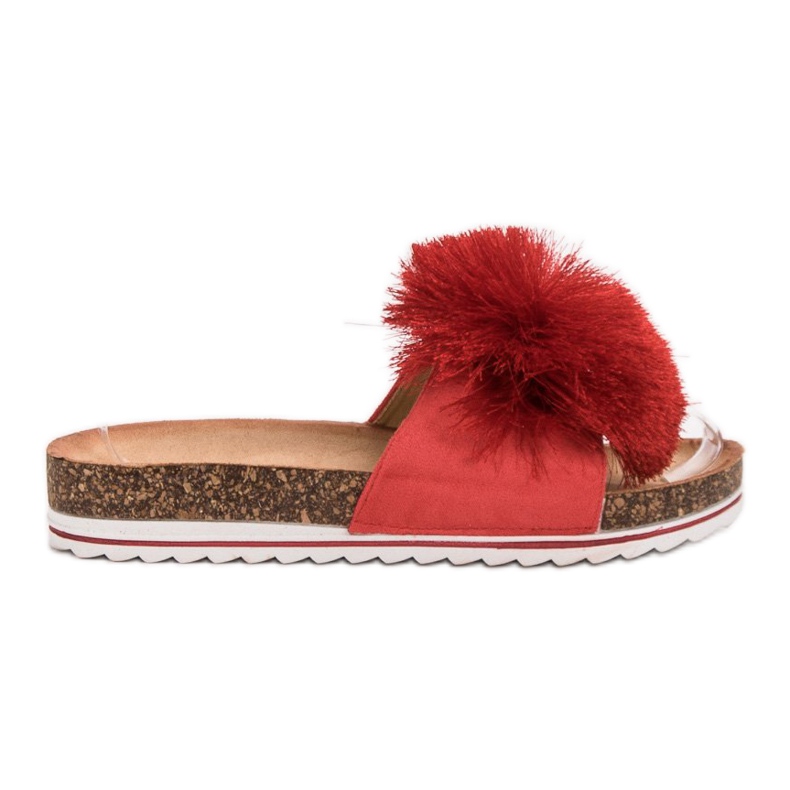 Seastar Hausschuhe mit Pompom rot