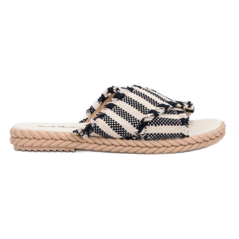 Seastar Gestreifte Hausschuhe schwarz