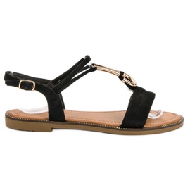 Laura Mode Sandalen aus Wildleder schwarz