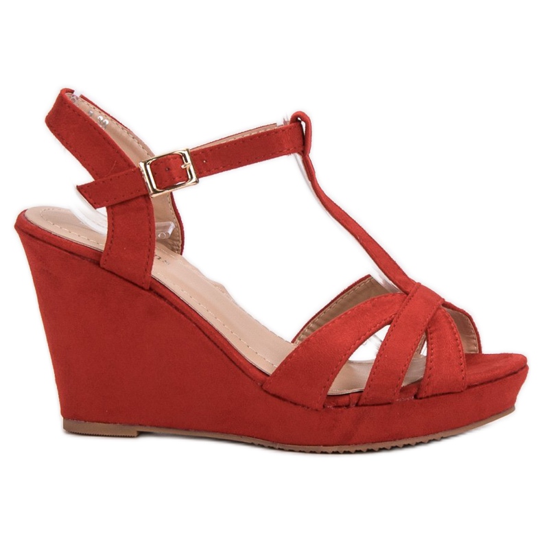 SHELOVET Sandalen aus Wildleder rot