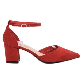 Queen Vivi Wildleder Pumps in Spitz rot