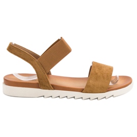 Primavera Camel Sandalen mit Gummizug braun