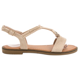 Laura Mode Sandalen aus Wildleder braun