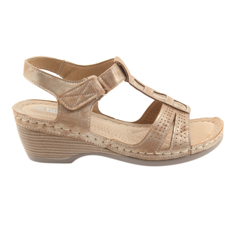 Bequeme Damensandalen DK goldbeige braun