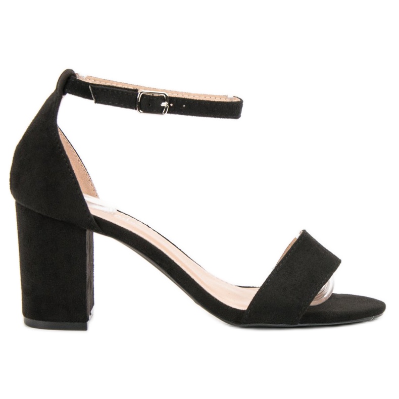 Super Mode Elegante Wildledersandalen schwarz