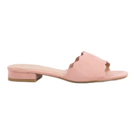 Small Swan Flip-Flops auf flacher Ferse rosa