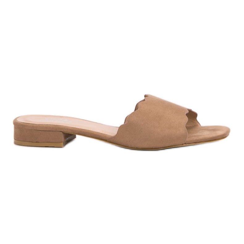 Small Swan Flip-Flops auf flacher Ferse beige