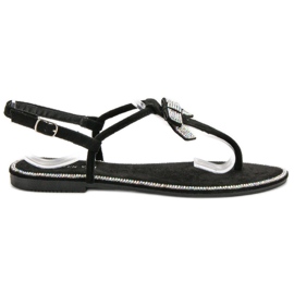 Queen Vivi Japanische Sandalen aus schwarzem Wildleder