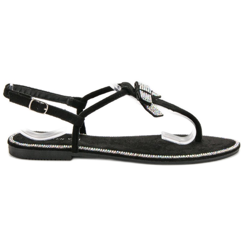 Queen Vivi Japanische Sandalen aus schwarzem Wildleder