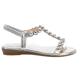 Small Swan Slip-on-Sandalen grau