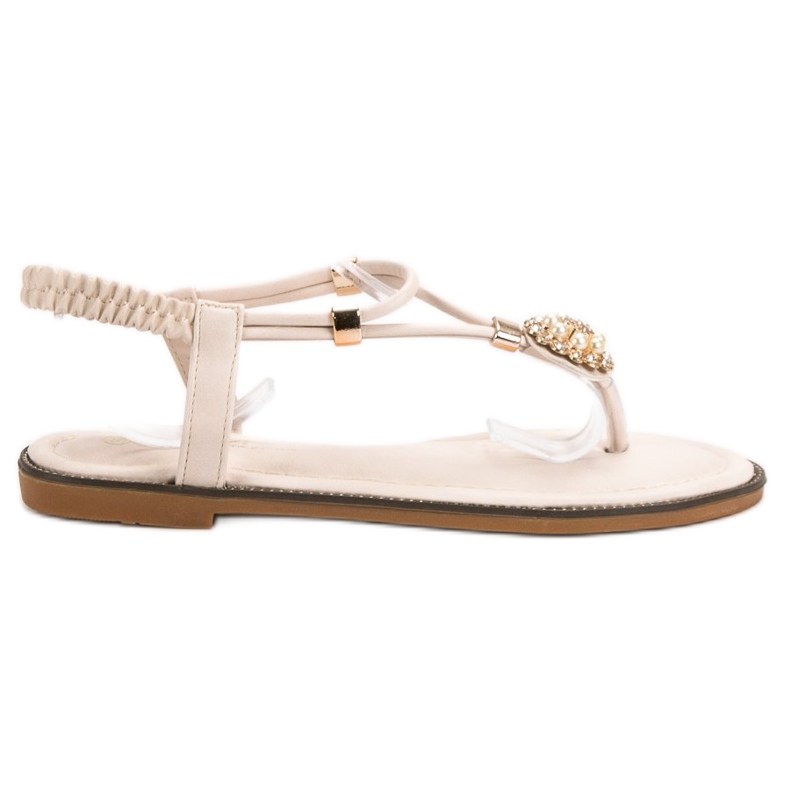 SHELOVET Beige Sandalen mit Gummizug