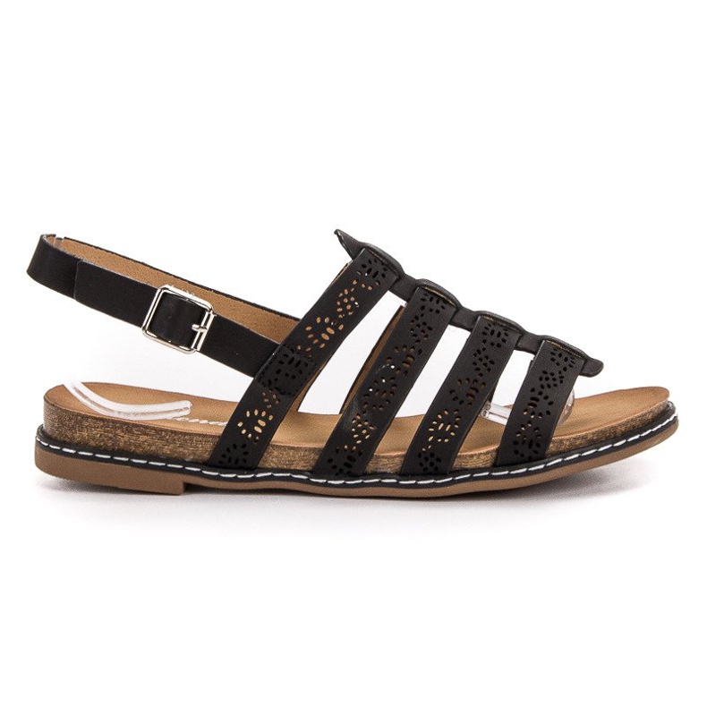 Renda Bequeme schwarze Sandalen