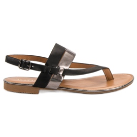 Small Swan Japanische Sandalen schwarz