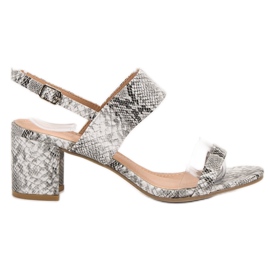 Ideal Shoes Modische Damensandalen grau