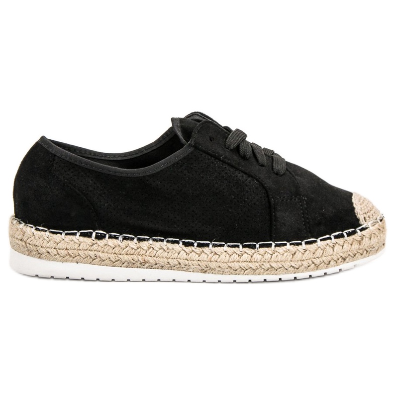 Ideal Shoes Espadrilles zum Schnüren schwarz