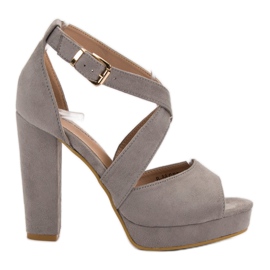 SHELOVET Sandalen auf der Plattform grau