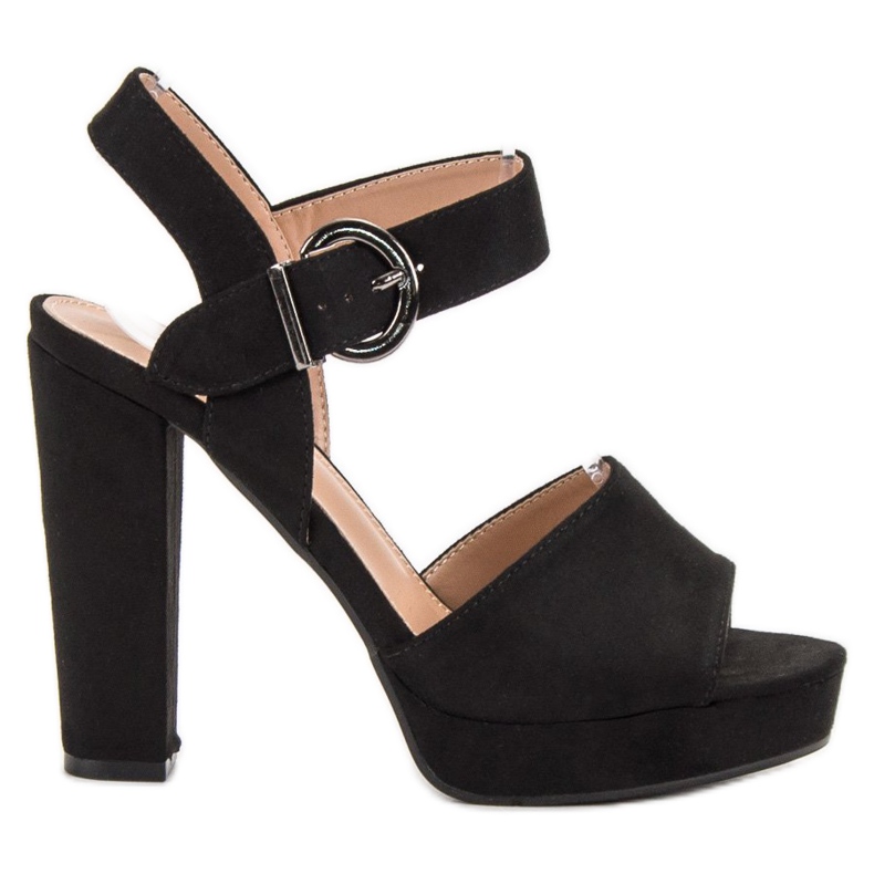 SHELOVET Schwarze Sandalen auf der Plattform