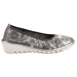 Filippo Hellgraue Ballettschuhe aus Leder