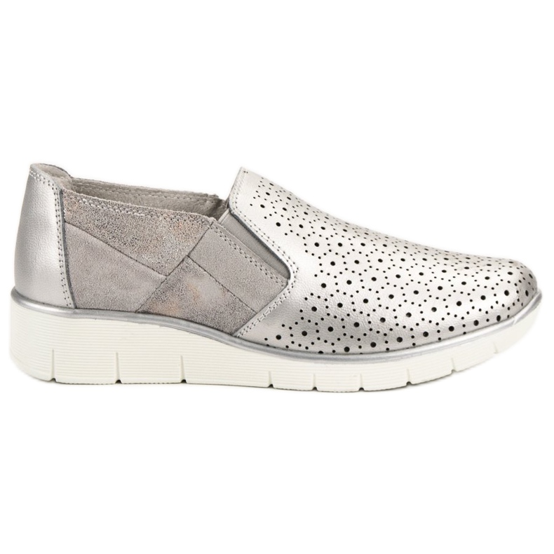 Filippo Silberne Schuhe zum Hineinschlüpfen grau
